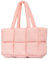 Herald Puffer-Tragetasche für Damen, groß, gesteppt, bauschig, leicht, für Arbeit, Reisen, Fitnessstudio, Geschäft, Pink, Large