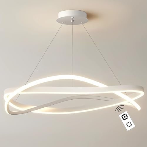 J.SUNUN LED pendelleuchte Ring esstisch modern led hängeleuchte Schlafzimmer Wohnzimmer hängelampe Dimmbares Licht White deckenleuchte hängend Moderner kronleuchter, Durchmesser 80CM 70W