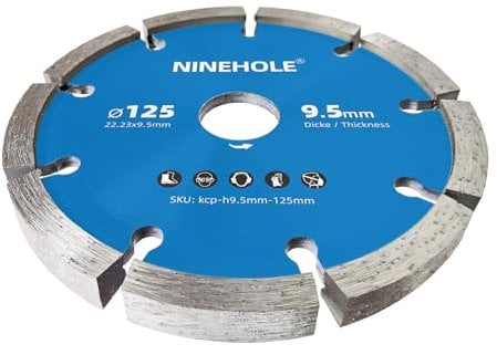 Ninehole Diamant Frässcheibe für Beton Mörtel Mauerwerk und Putz, Durchmesser 125mm, Dicke 9.5mm Diamant Mörtelfugenfräser Frässcheiber Fugenfräser