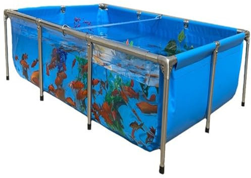 Aquariumbecken, PVC-Segeltuchteiche mit transparentem Sichtfenster und Ablassventil, temporärer Auffangbehälter für Salzwasserfische (120 x 80 x 71 cm)