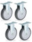 Relaxdays Bockrolle, 4er Set, 125mm, Traglast 480 kg, TPR, Stahlplatte, Kugellager, spurlos, schalldämpfend, grau/silber