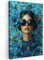 MuchoWow© Leinwand Groß 80x120 cm XXL Deko Schlafzimmer Aesthetic Leinwandbilder Wohnzimmer Gemälde Foto Geschenk Living Room Decoration Frau - Blumen - Schmetterlinge - Blau - Abstrakt
