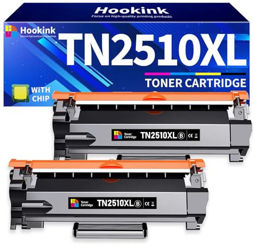 Hookink 2er-Schwarz TN2510XL TN-2510XL HL-L2400DW Toner Kompatibel für Brother TN-2510 XL TN 2510XL TN2510 XL für HL-L2400DW HL-L2400DWE MFC-L2800DW DCP-L2620DW MFC-L2860DWE DCP-L2627DW