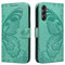 NEXCURIO Handyhülle für Samsung Galaxy A16 4G 5G Hülle Klappbar Schmetterling mit Kartenfäch Klapphülle Leder Schutzhülle Wallet Flip Case Cover Handy Tasche Handytasche - Grün
