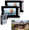 HUSPOO 7 Videocitofono 2 casa campanello con fotocamera e monitor, telecamera a 4 fili, sistema intercom campanello, telecamera IR TFT LCD a infrarossi, visione notturna, campanello citofono