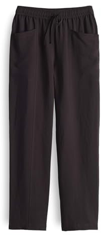 OPUS Damen Jogpants | City Pants MYHA TRAVEL Relaxed aus Leinen-Mix Midnight Brown, 44