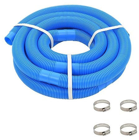 Xichuzi Manguera de Piscina con Abrazaderas, Manguera Limpiafondos Piscina, Manguera Depuradora, Tubo Depuradora Piscina, Azul 38 mm 6 m