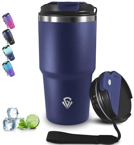Grsta 20oz Tumbler Termico, Termos Caffè Ermetica Portatile, Isolata Sottovuoto In Acciaio Inox, Tazza Termica per Bevande Calde e Fredde, A Prova di Perdite Bicchiere Termico