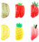 Pack 6 Pinza Pelo Frutas Acrílicas Accesorios Mujer Pinza fruta Cereza Sandía Limón Fresa Piña Aguacate Garras Divertidas Decoración Peinados Verano (Pack E, Grande)