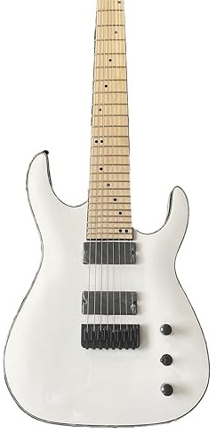 Guitarra eléctrica blanca personalizada de 8 cuerdas con mástil arce: perfecta for guitarristas profesionales y entusiastas que buscan un sonido alto