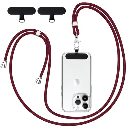 Knrlqim Cordino per cellulare Universale, Regolabile Cordino da Collo Nylon Catena Collana Tracolla con Toppa di Fissaggio,Compatibile con Maggior Parte Smartphone