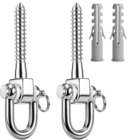 PAYFULLY 2 ganchos de acero inoxidable, para techo, carga pesada, hasta 800 kg, para hamaca, sillón colgante, yoga y saco de boxeo en hormigón y madera