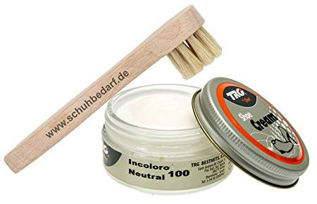 Schuhbedarf TRG Schuhcreme mit Auftragsbürste Schuhpflege Schuhputzset (farblos 100)