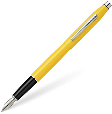 CROSS Classic Century Sunrise Yellow Pearlescent Lacquer Fountain Pen with Polished Chrome Appointments