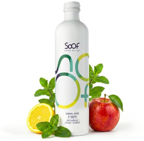 Soof natürlicher Sirup aus Zitrone, Minze & Apfel - Ohne unnötigen Zutaten | Getränkekonzentrat ohne Zusatzstoffe - 100 % natürlich, 0 % Müll - Ideal mit Sprudelwasser oder für Mocktails - 340 ml