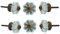 Perilla Home Set mit 6 Glas-Melonen-Kristall-Glasknöpfen für Küchenschrank, Schrank, Glastür, Kommode, Kleiderschrank und Schubladen, klein, 0,277 kg