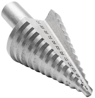 TF HSS Step Cone Drill bit Spiral Grooved Step Drill Bit for Steel Sheet up to 3mm Thick or Plastic/Metal Sheet for Hole Size 5mm 7mm 10mm 12mm 15mm 17mm 20mm 22mm 25mm 27mm 30mm 32mm 35mm
