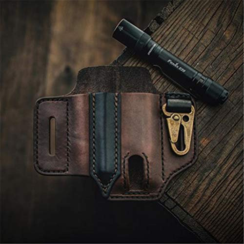 Breale Taktische Multitool Halter Leder EDC Tasche Organizer Gürtelschleife mit Schlüsselhalter für Taschenlampe Werkzeuge Oudoor Camping (17.5 * 13cm)