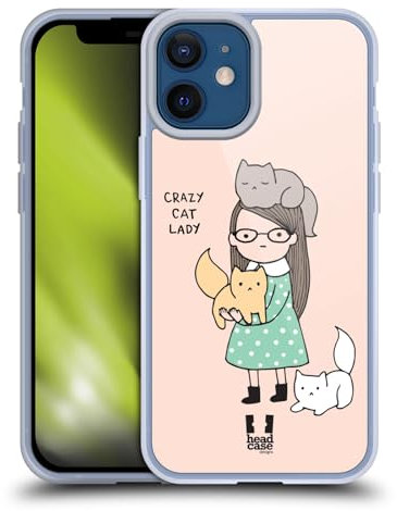 Head Case Designs Crazy Cat Lady Gründe Warum Ich Single Bin Gelhülle [Militärischer Schutzgrad] Kompatibel Mit Apple iPhone 12 Mini Und Kompatibel Mit MagSafe