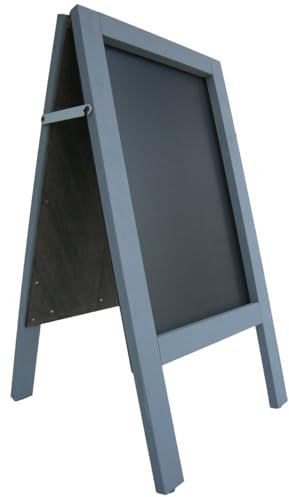 A Board - Chalkboard - Blackboard - Pavement Board - Grey - for USE with Traditional Chalk and/OR Liquid Chalk PENS. Weight 5KGS Height 80cm x Width 40cm.