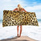 Surwin Strandhandtuch Mikrofaser, Leopard Drucken Strandtuch Sommer Strandtücher Schnelltrocknend Sand Proof Saugfähig Handtücher Handtuch für Reise Strand Schwimmen Sport (Gelb,80x160cm)