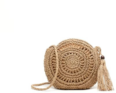 MISAKO Roundy bolso bandolera redondo efecto rafia Mujer - Roundy Natural 27 X 25 X 2 cm