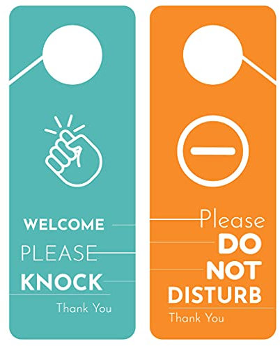 CLEVER SIGNS Türschild mit Aufschrift 'Do Not Disturb' und 'Welcome Please Knock', doppelseitig, modern, Pastel Colors, ideal für Büros, Kliniken, Hotels oder Therapie