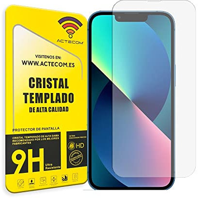 actecom® CRISTAL TEMPLADO COMPATIBLE CON IPHONE 13/13 PRO PROTECTOR PANTALLA