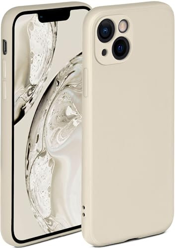 ONEFLOW Soft Case für iPhone 13 Hülle aus Silikon mit Kameraschutz, Silikonhülle mit erhöhtem Schutz fürs Display, Backcover Schutzhülle, weiche Handyhülle, Creme