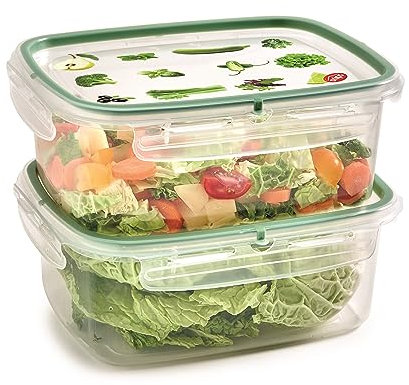 Snips, Snipslock Contenedor rectangular, 1.80 Lt, Set 2 pzs., Envase para Alimentos, Caja de Almacenamiento Frigorífico 23.5 x 18.5 x 13 cm, Made in Italy, 0% libre de BPA y ftalatos