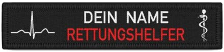 RETTUNGSHELFER QRS Komplex Patch Herzlinie Feuerwehr personalisierbar #39147