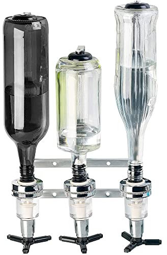 Flaschenhalter Wand Bar Butler Bar Flaschenhalter und Dosierer Bar butler Wand Flaschenhalter für 3 Flaschen Bar Accessoire Getränkespender getränkeportionierer Hausbar Cocktailbar Schnapsspender