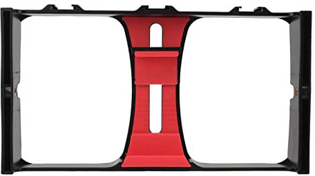 Annadue Tragbarer Telefon Videokamera Käfig, Universal Smartphone Video Rig für Mobiltelefone, Telefon Video Käfig Griff aus Aluminiumlegierung für Videomaker Videofilmer(Rot)
