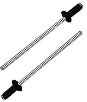 Meprotal Lot de 50 rivets aveugles en aluminium à tête bombée creux 2,4 x 6 mm Noir