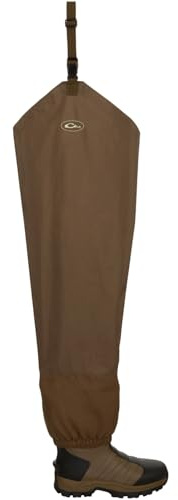 Drake Waterfowl Men's Waterfowlers Hip Boots | Durable Waterproof Lightweight Hunting Waders with EVA Midsole & Rubber Boot, Brown, 10