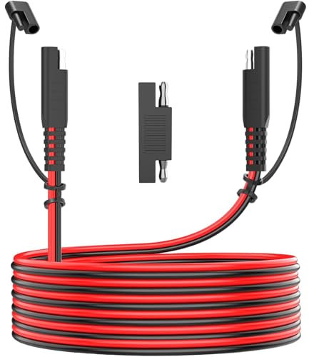 BBHEJJ 15FT SAE Extension Cable, 12AWG SAE to SAE Extension Cable Quick Disconnect Wire Harness, SAE Connector Cable for Solar Panel, Battery, Motorcycle, Cars, RV