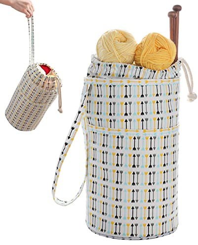 Garn Aufbewahrungstasche - Reise Stricken Tragetasche - Basteltasche mit Taschen, Kreuzstich-Projekttasche, Häkeltaschen für Lagerung und