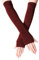 B-HOT Warmer Fingerless Gloves Stretchy Knit Thumb Hole Sun Protection Long Arm Solid Color Glove Burgundy