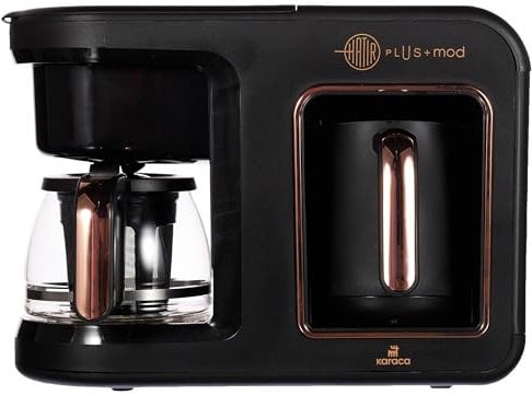 KARACA Hatır Plus 2-in-1 Türkische und Filterkaffeemaschine, 0,75L Kapazität, 5 Tassen Türkischer Kaffee, Edelstahlfilter, Inklusive Messlöffel