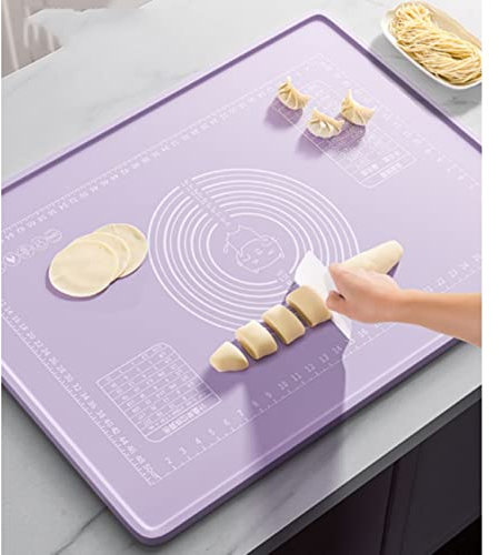 Tappetino for pasticceria in silicone for controsoffitti da cucina, con tappetino for fondente di misurazione, tappetino da forno antiscivolo, tappetino da banco, bordi ispessiti for evitare fuoriusci