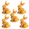 Logbuch-Verlag kleine Osterhasen-Figuren, 5er Set: Moderne Osterdeko, Mini-Hasen in Braun, Osterschmuck für Tischdeko, Geschenke und Osterfest, Hochwertige Deko-Figuren aus Polyresin, Indoor, 4,5 cm