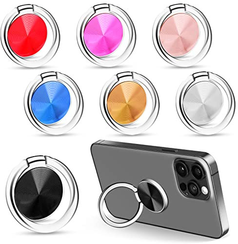 Smartphone Fingerhalter, Handy Ringhalter, Universelle Handy-Ringfingerhalterung, Ultra Thin Ring Handyhalterung Ringhalter Handyhalter mit 360° Rotation 7 Stück Fingergriff für alle Smartphones