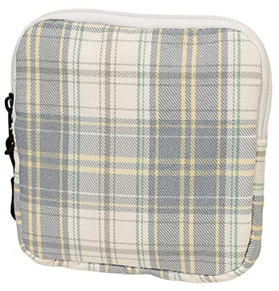 CUSROS Servietten-Tasche, integrierte kleine Tasche, Damenbindenhalter, Reißverschluss, Aufbewahrungstasche für Mädchen und Frauen, Weiß