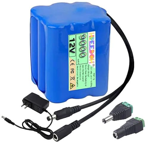 FREEDOH Batterie au Lithium DC 12V, Batterie Li-ION Rechargeable 10AH 12Ah 15AH 20AH 30AH puissante Batterie au Lithium polymère Portable, adaptée aux équipements d'alimentation 12V,12v 9ah