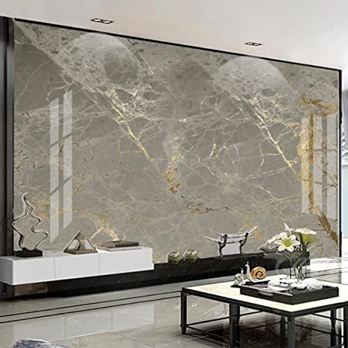SAMCRY Benutzerdefinierte 3D-Tapete, modernes goldgraues Marmor-Wandbild, Wohnzimmer, Sofa, Heimdekoration, Wandmalerei, Frescoes-8D-Miniatur-Handwerk, 1 ㎡