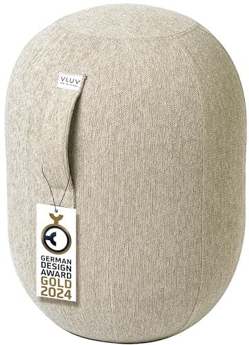 VLUV® KAPSUL STOV Balance-Kapsel [Atmungsaktiv mit Tragegriff und Wegrollschutz] Waschbarer Stoffbezug | Ergonomischer Hocker | Schreibtischhocker | Wackelhocker | Sitzball Büro Ergonomisch