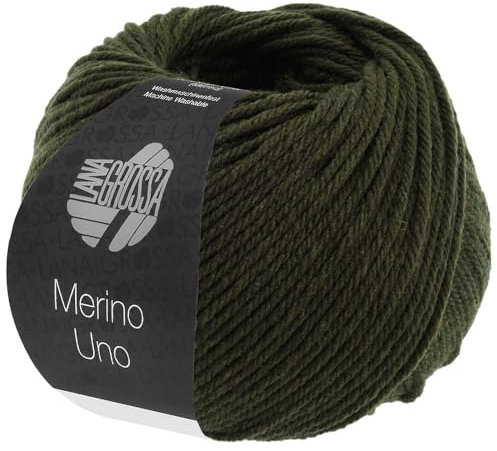 LANA GROSSA Merino Uno | Klassische Merinowolle mit Superwash-Ausrüstung | Handstrickgarn aus 100% Schurwolle (Merino) | 50g Wolle zum Stricken & Häkeln | 125m Garn FB72