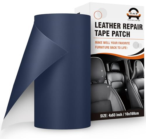 OAZ Leder Reparatur Patch, 10x160cm Selbstklebend - Für Möbel, Sofas, Autositze, Handtaschen, Jacken & Leder Renovierung - Marineblau