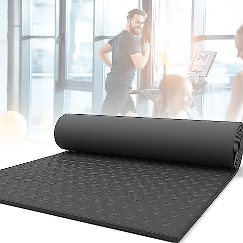 WORDFUN Multifunktionsmatte Fitness Unterlegmatte, Dicke: 10mm, AntiRutsch Fitnessgerätematte, Antivibrationsmatte, Trainingsmatte Unter Dem Laufband, Heimtrainer, Crosstrainer