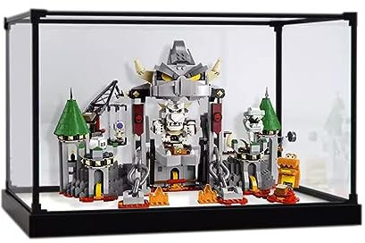 Acryl Vitrine für Lego Super Mari Dry Bowser Castle Battle Erweiterungsset 71423 - Staubdichte Anti-UV Aufbewahrungsbox - Ideal für Sammler (Transparent)